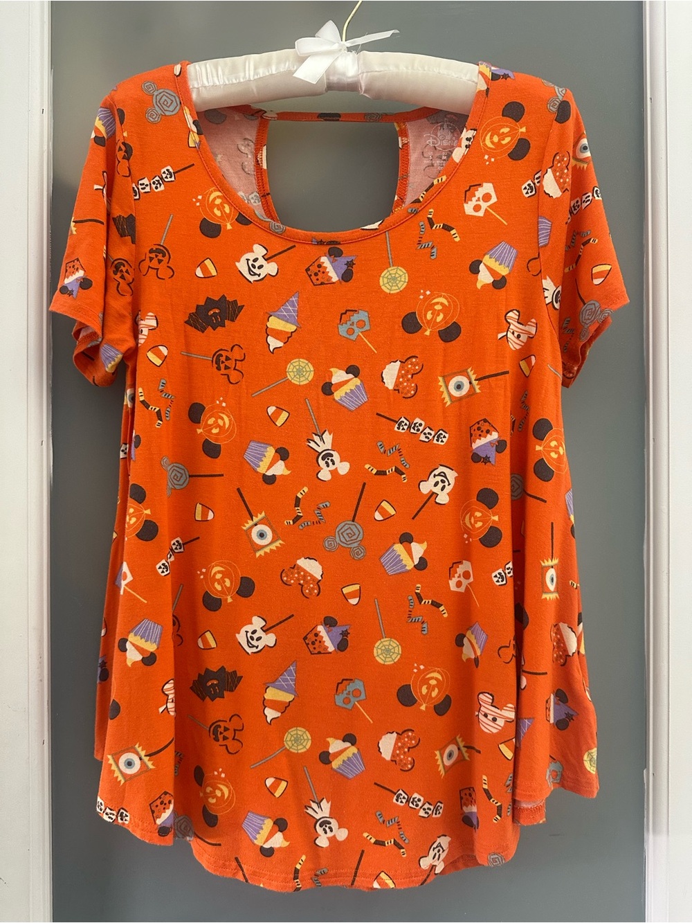 Disney Parks Halloween Snacks t-shirt w all-over print of Mickey shaped treats